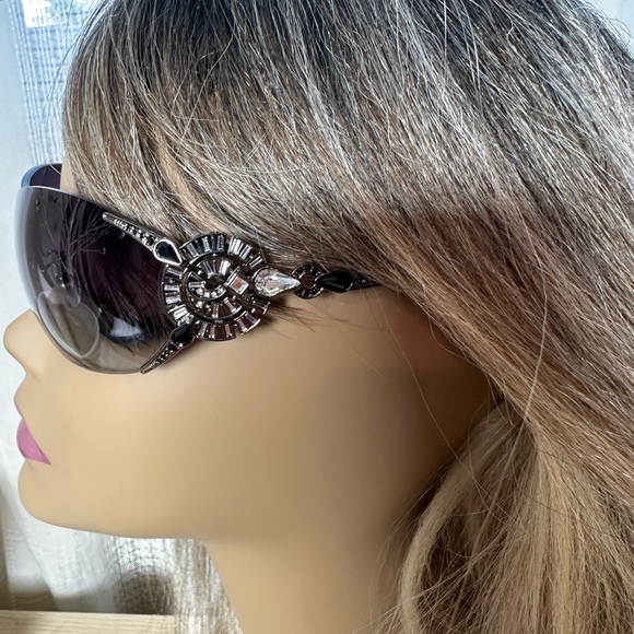 Bulgari Women's Silver and Black Sunglasses - Picture 3 of 10